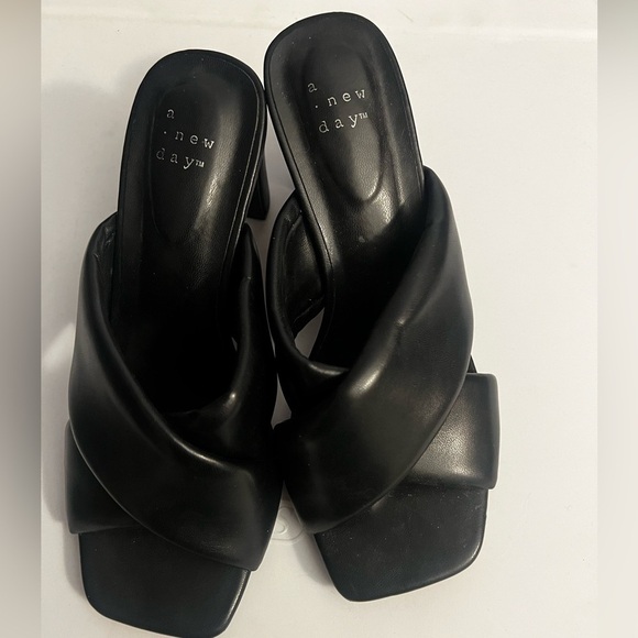 a new day Shoes - A New Day Black Crisscross Mules